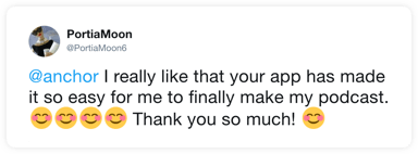 a tweet about Anchor